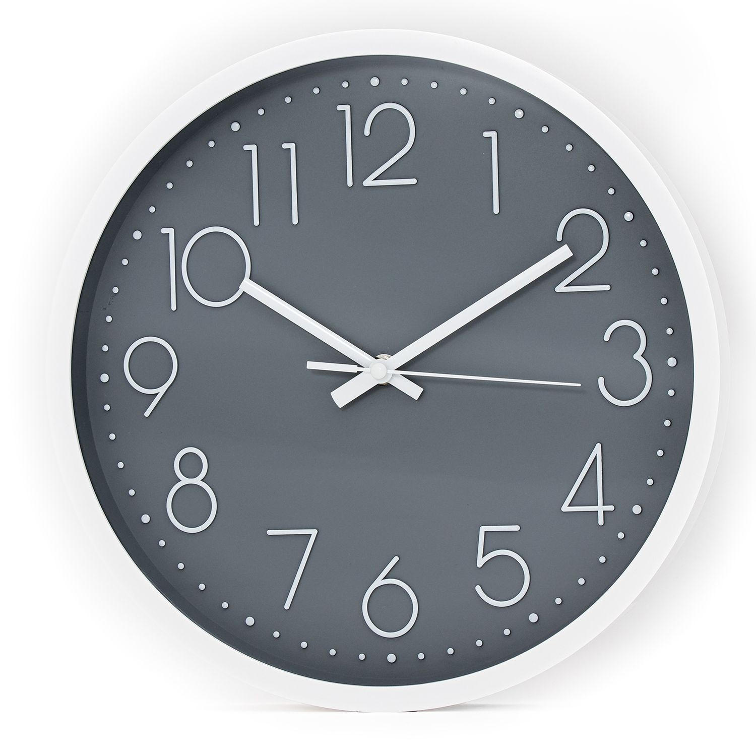 WANDUHR 30.5 cm - Grau, Kunststoff (30.5/30.5/4.5cm) - Intirilife