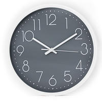 WANDUHR 30.5 cm - Grau, Kunststoff (30.5/30.5/4.5cm) - Intirilife