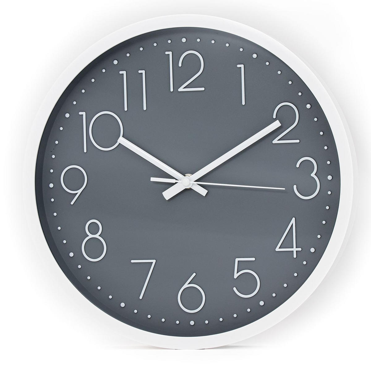 WANDUHR 30.5 cm - Grau, Kunststoff (30.5/30.5/4.5cm) - Intirilife