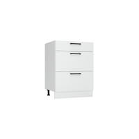 UNTERSCHRANK D60S3 - KENDRO - 3 Schubladen für effiziente Organisation - Weiß, Holz/Metall (60/82/52.4cm) - ROYAL24_MARKT