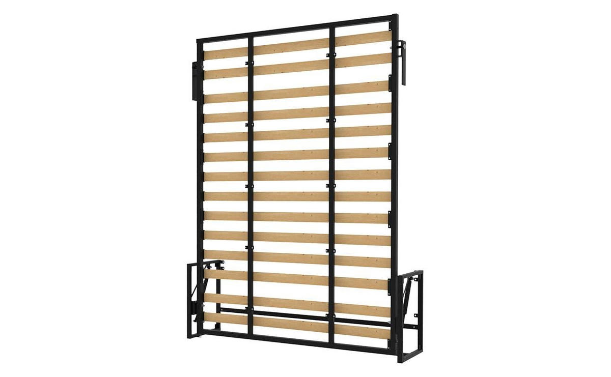 WANDBETT Morphy Classik Modulares SizeFlex- und TypeFlex-System - 140x190 Vertikal - Schwarz, Holz (140/190cm) - WallBedKing