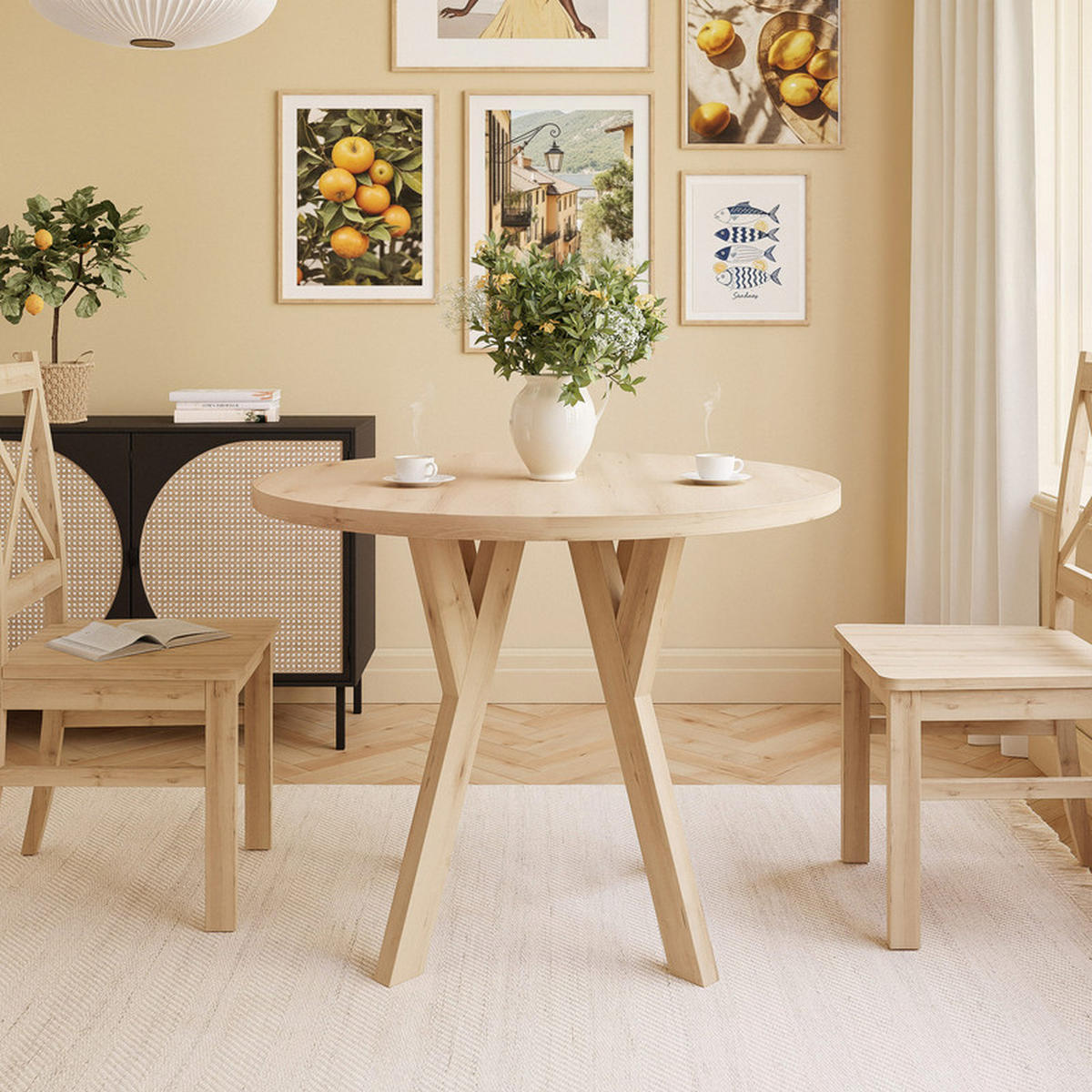 ESSTISCH YARA 100/76,5 cm Scandic-Buche - Buchefarben, Holzwerkstoff (100/100/76.5cm) - Idohome