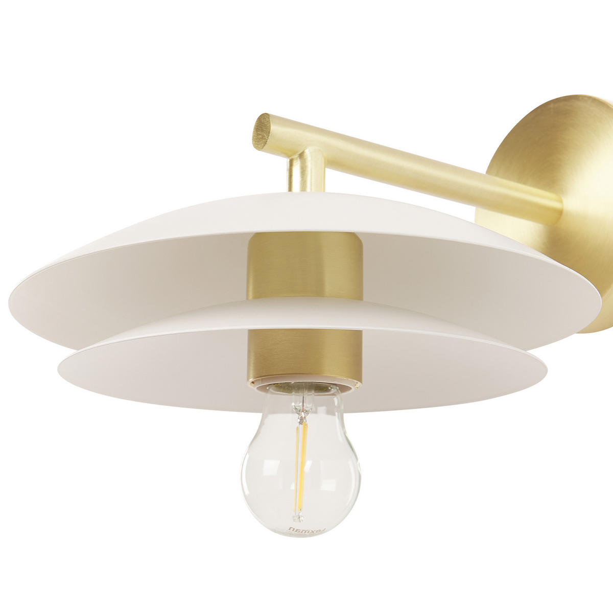 WANDLAMPE Weiß/Gold Lasolo - Goldfarben/Weiß, Metall (22/14/29cm) - Beliani