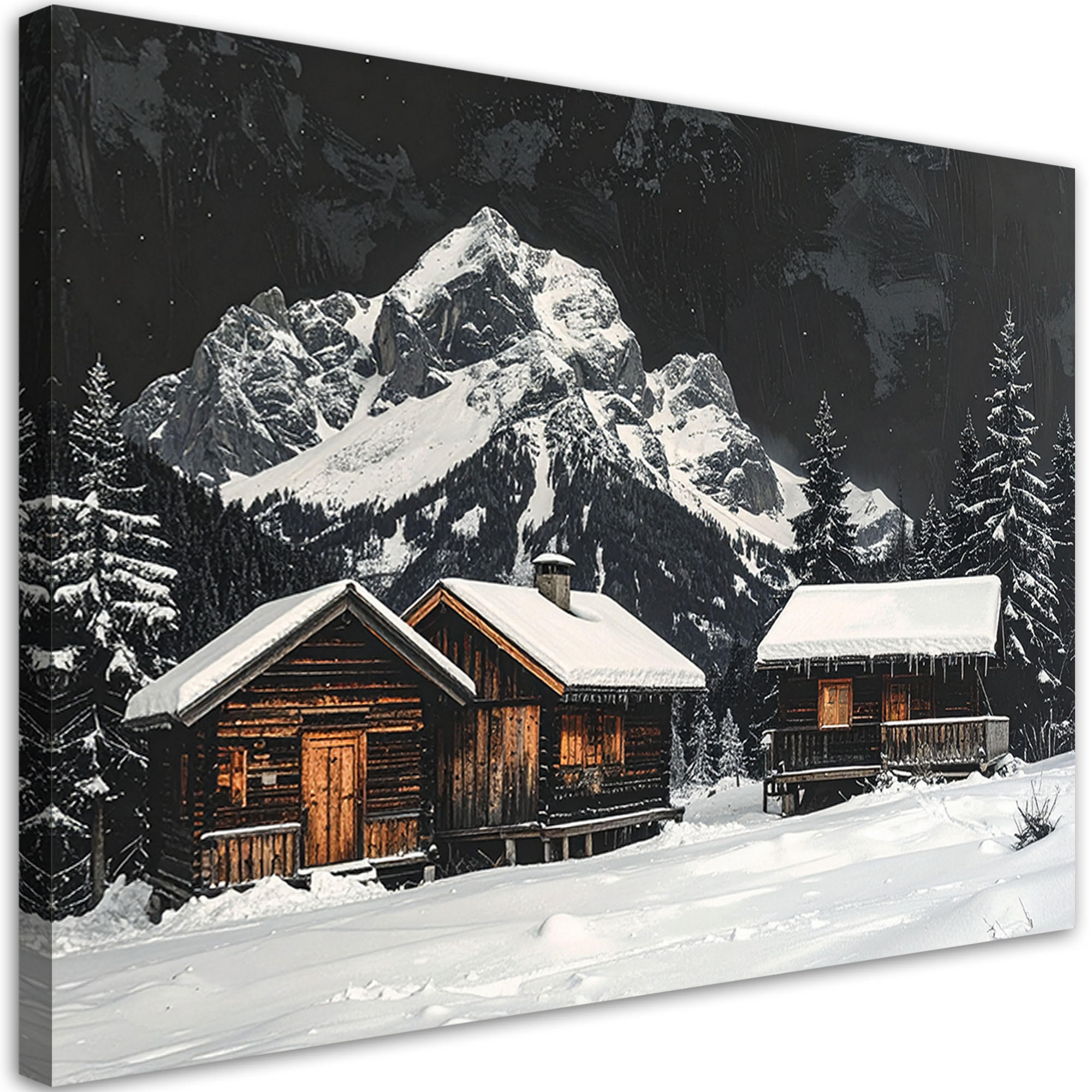 Feeby Leinwandbild Schwarz 90x60 cm