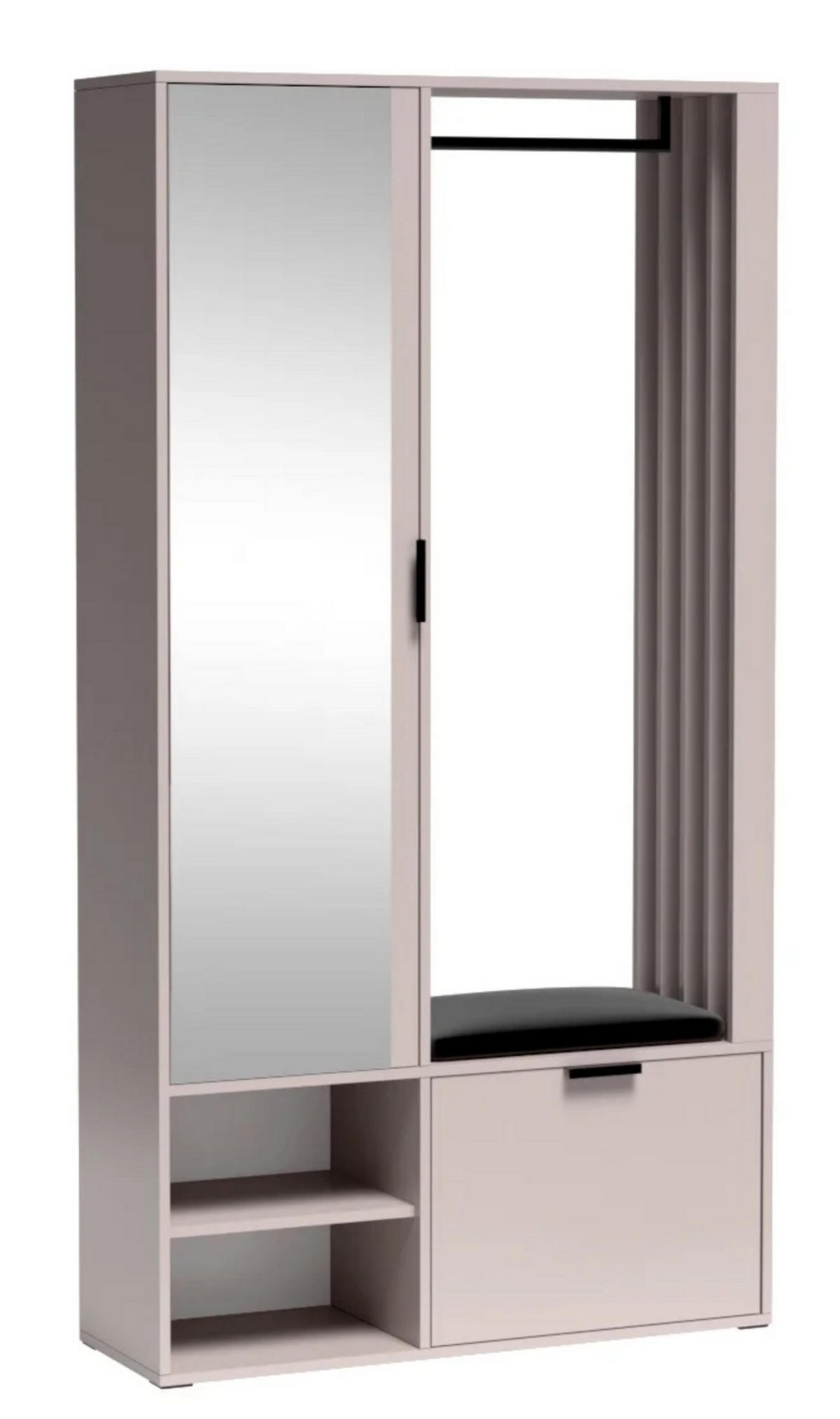 GARDEROBENSCHRANK MILANO UNI Sitzbank - Beige, Holzwerkstoff (100/190/33cm) - Meblini