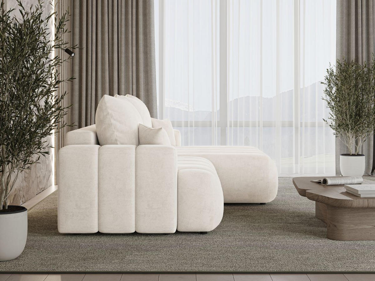 ECKSOFA Caleo Creme Rechts - Creme, Holz/Textil (270/170cm) - Graingold