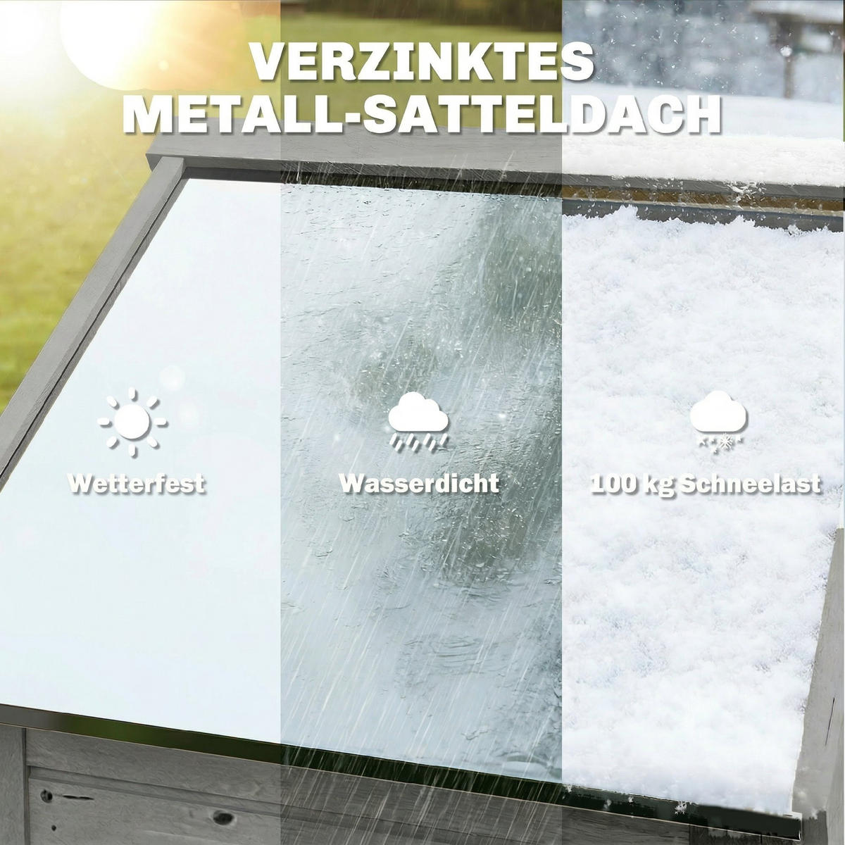 GERÄTESCHUPPEN Tannenholz Grau - Grau, Holz/Kunststoff (58/213/85cm) - Outsunny