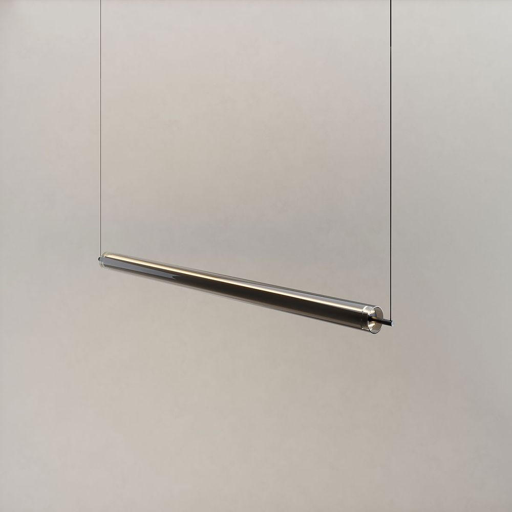 LED-HÄNGELAMPE Ranya Schwarz/Rauch 130cm - Schwarz/Grau, Glas (130/7/7cm) - s.luce