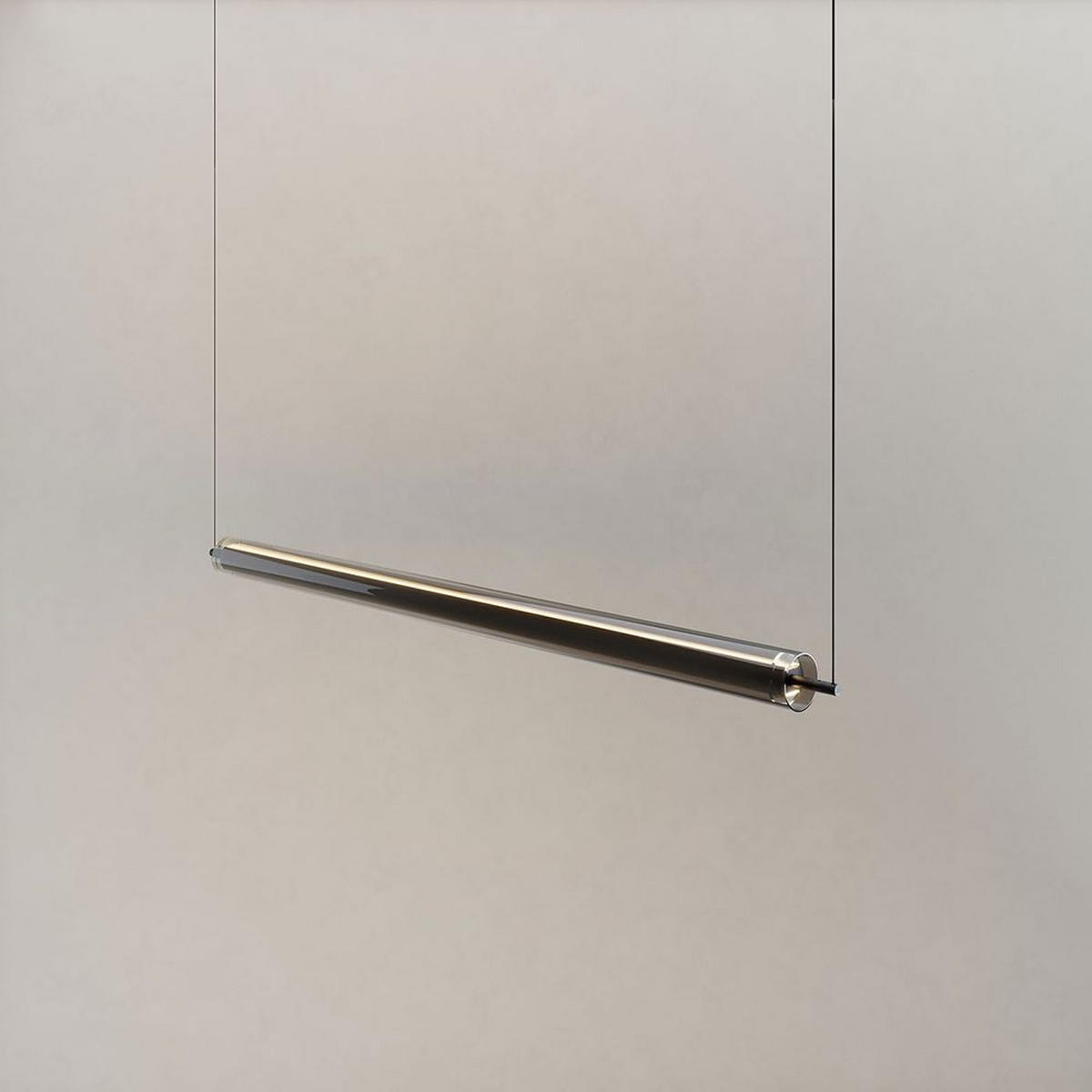 LED-HÄNGELAMPE Ranya Schwarz/Klar 160cm - Klar/Schwarz, Glas (160/7/7cm) - s.luce