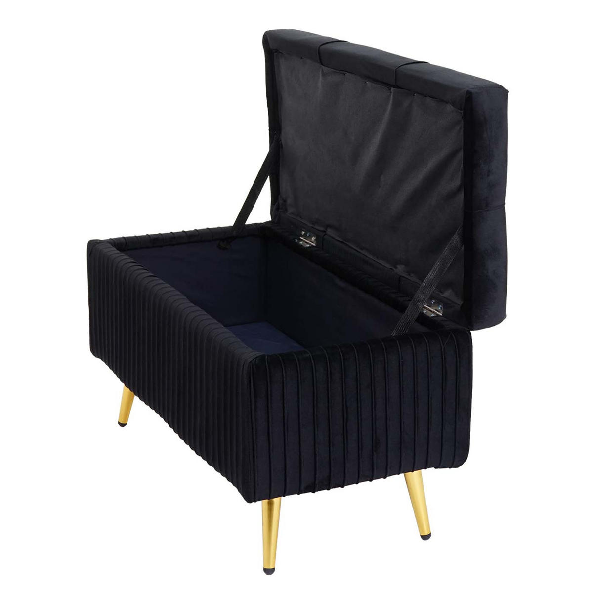 SITZBANK MIT STAURAUM Schwarz - Schwarz, Textil (80/45/40cm) - MCW