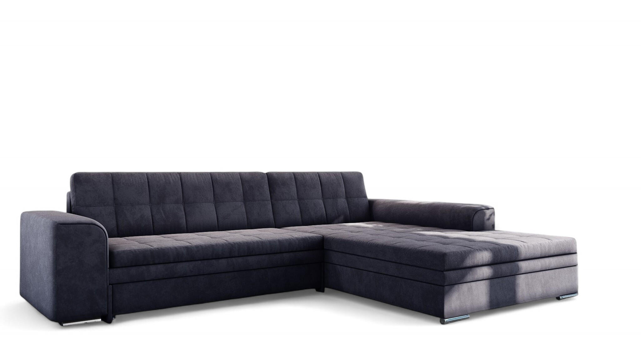 ECKSOFA Lusaka Mit Schlaffunktion - Schwarz, Holzwerkstoff/Textil (198/292cm) - Fun Möbel