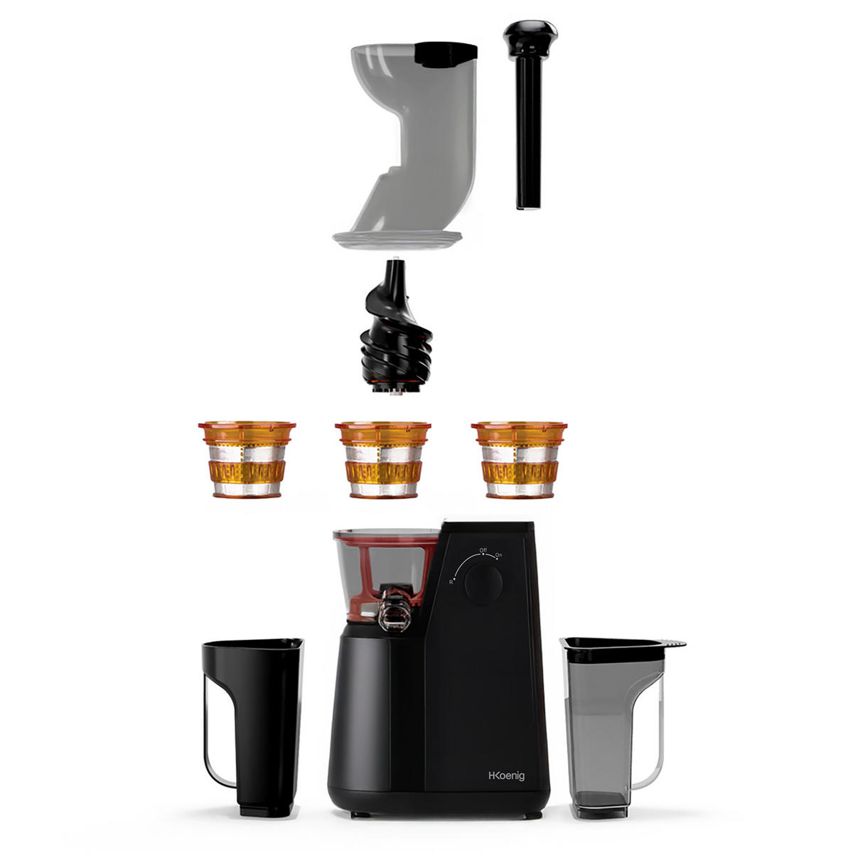 ENTSAFTER GSX24 Schwarz, Obst- und Gemüsesaft-Extraktor, Saftpresse mit Vitamin + - Schwarz, Metall (21.5/57/24cm) - HKoenig