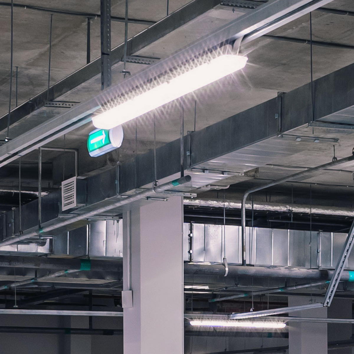 LED DECKENLEUCHTE Grau Metall Modern - Grau, Kunststoff (157.6/9.6/5.8cm)