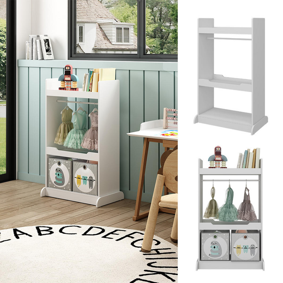 KINDERKLEIDERSCHRANK Conny Weiß 67 x 110 cm mit Kleiderstange - Weiß, Holzwerkstoff (67/110/38cm) - Vicco