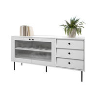 SIDEBOARD Valerio 150 - Schwarz/Weiß, Holzwerkstoff/Kunststoff (150/75/39cm) - MIRJAN24