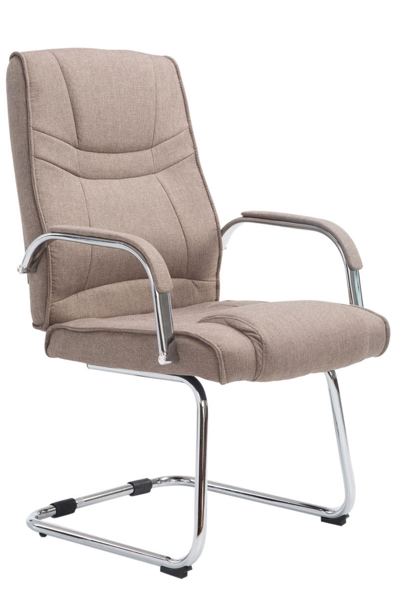 BESUCHERSTUHL Delhi Stoff Taupe Konferenzstuhl Bürostuhl - Taupe, Textil (60/104/67cm) - DELUKE