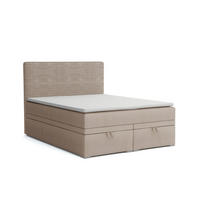 BOXBETT DARO 120/200 in Velour/Cord Beige - Beige, Holz/Holzwerkstoff (120/200cm) - Deine Möbel 24