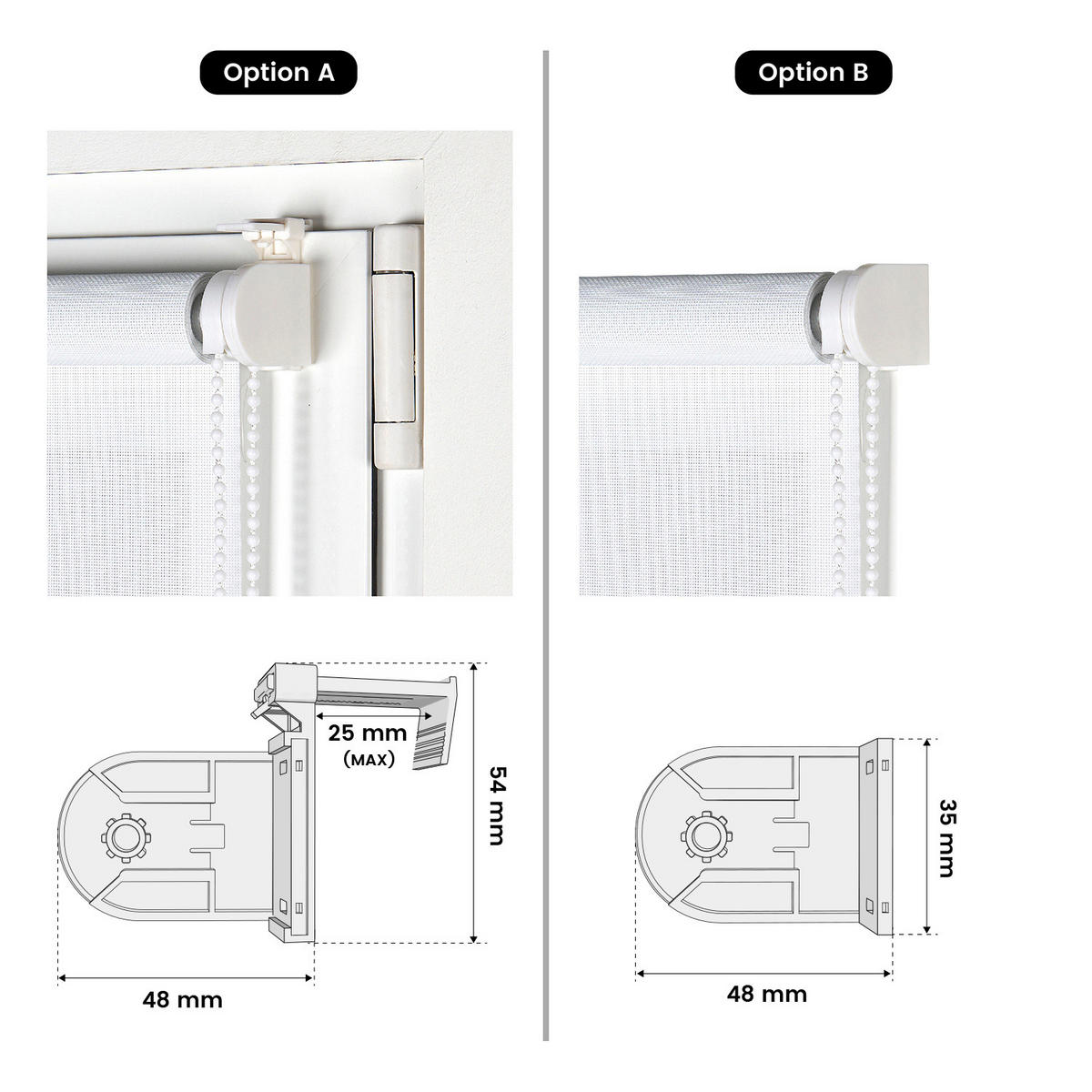 SCREEN-ROLLO without drilling Weiß,45X180 - Weiß, Kunststoff (45/180cm) - STORESDECO