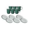 KAFFEESERVICE Jasper grün 12er Set - Grün, Keramik (1/1/1cm) - Ritzenhoff Breker