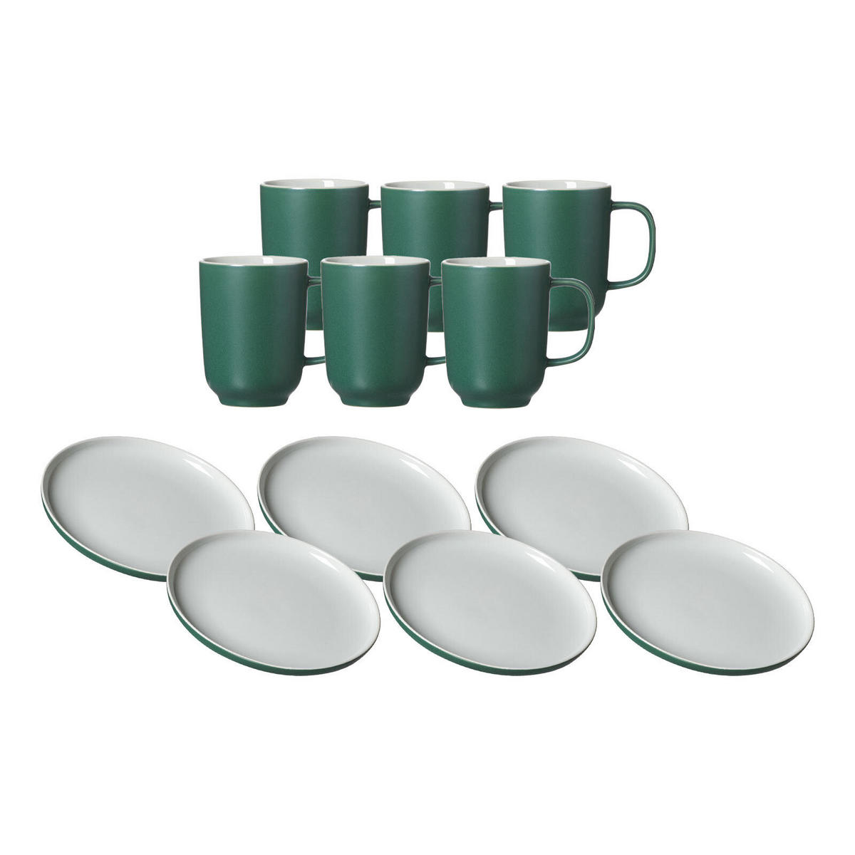 KAFFEESERVICE Jasper grün 12er Set - Grün, Keramik (1/1/1cm) - Ritzenhoff Breker