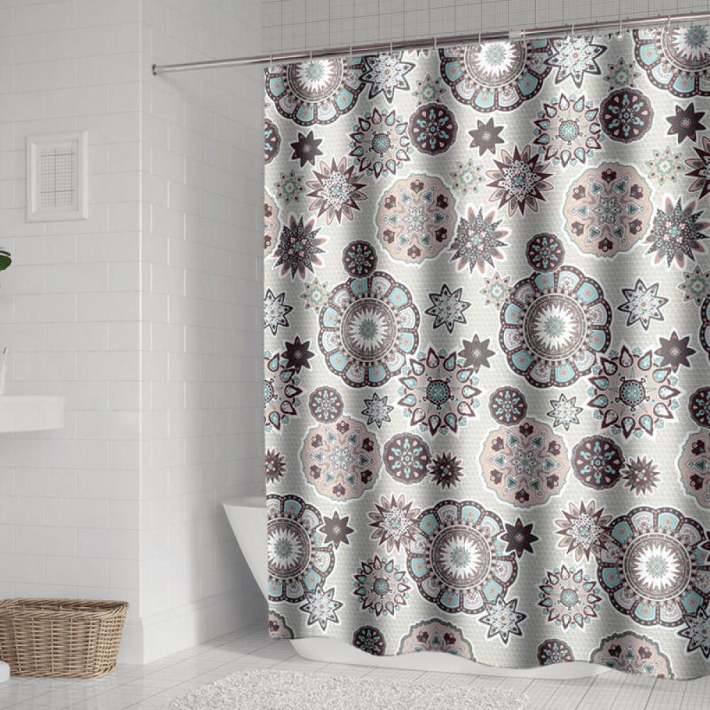 DUSCHVORHANG Polyester schnell trocknend wasserdicht mit Haken Badezimmer - Multicolor, Textil (180/200cm) - MCBOSON