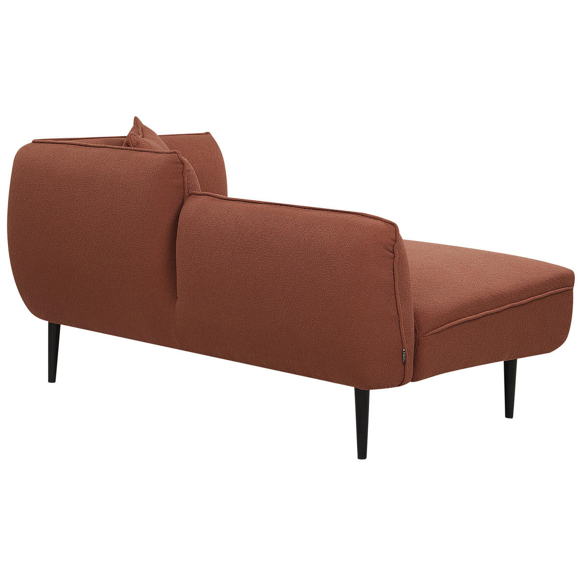 CHAISELONGUE Bouclé dunkelrot rechtsseitig Chevannes - Rot/Schwarz, Textil (138/74/77cm) - Beliani