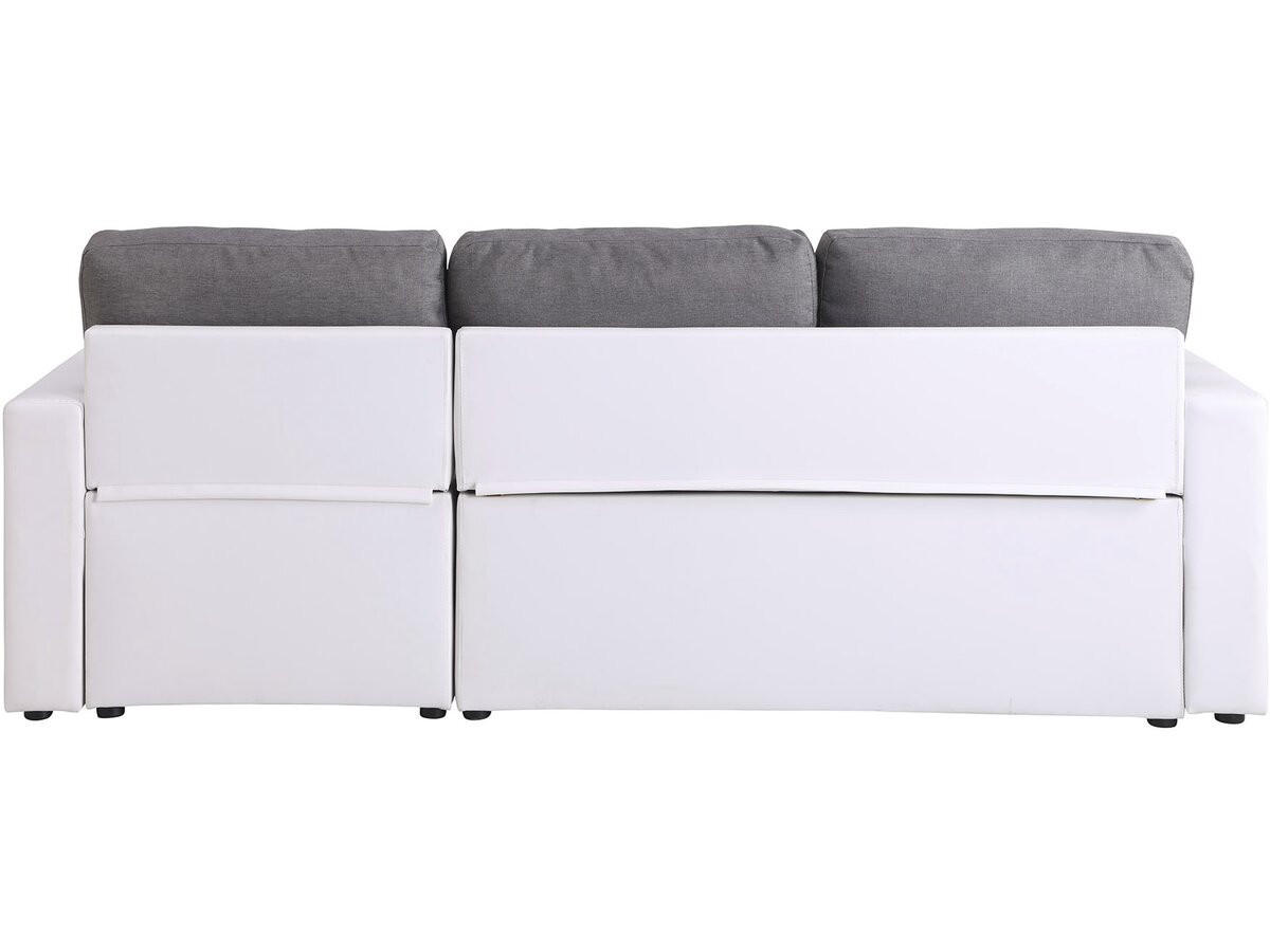 ECKSCHLAFSOFA Alain Grau/Weiß - Weiß/Grau, Kunststoff/Textil (221/145cm) - Habitat Garten