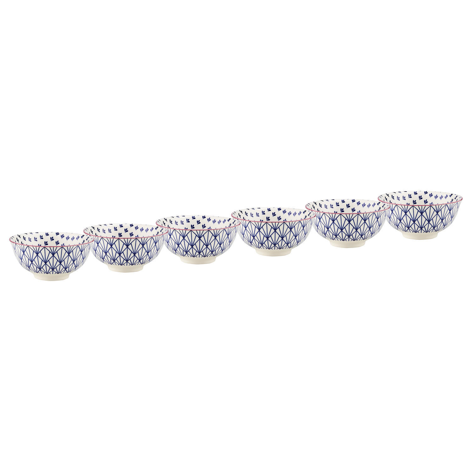 SCHALE (6er Set) Ornaments - Blau, Keramik (12/12/5cm) - BUTLERS