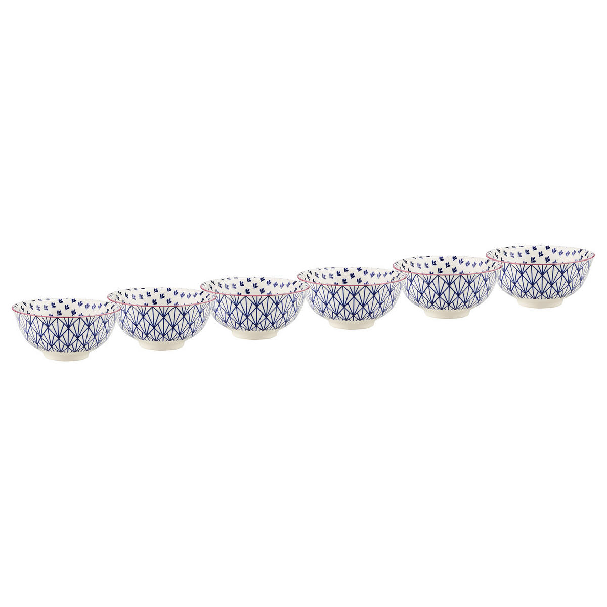 SCHALE (6er Set) Ornaments - Blau, Keramik (12/12/5cm) - BUTLERS