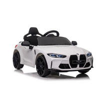 KINDER ELEKTROAUTO BMW M4 weiß EVA-Reifen, Kunstledersitz, lizenziert, 2x 35 Watt Motoren, 2 Motoren - Schwarz, Kunststoff (110/74/49cm) - Es-Toys