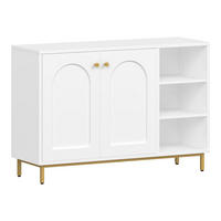 BADEZIMMERSCHRANK Weiß/Gold verstellbares Regal Sideboard - Weiß, Holz (100/70/35cm) - Kaket