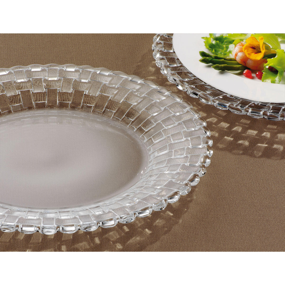 SPEISETELLER Bossa Nova, 2er Set, Kristallglas, 27 cm - Transparent, Glas (27/27/2.4cm) - Nachtmann
