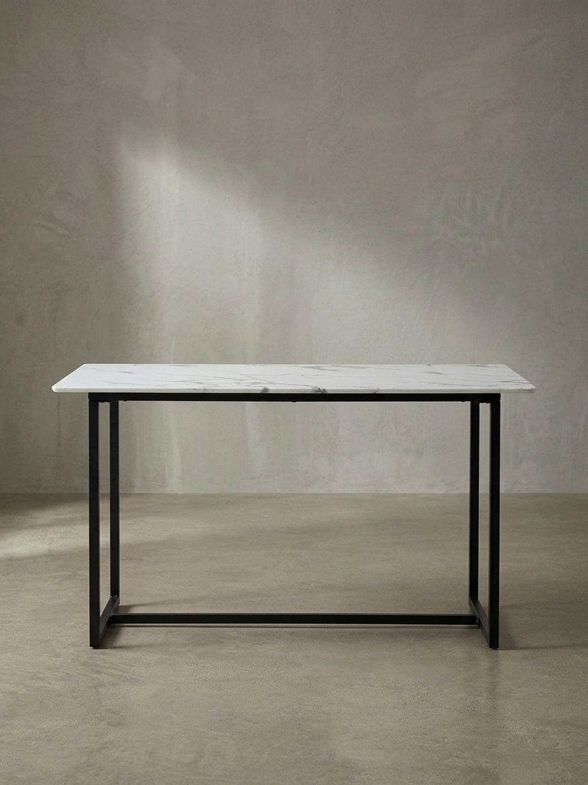ESSTISCH Marmoroptik Metall Rechteckig Modern Klein, Weiß 180x90x76 cm - Schwarz/Weiß, Holzwerkstoff/Metall (90/180/76cm) - KADIMA DESIGN