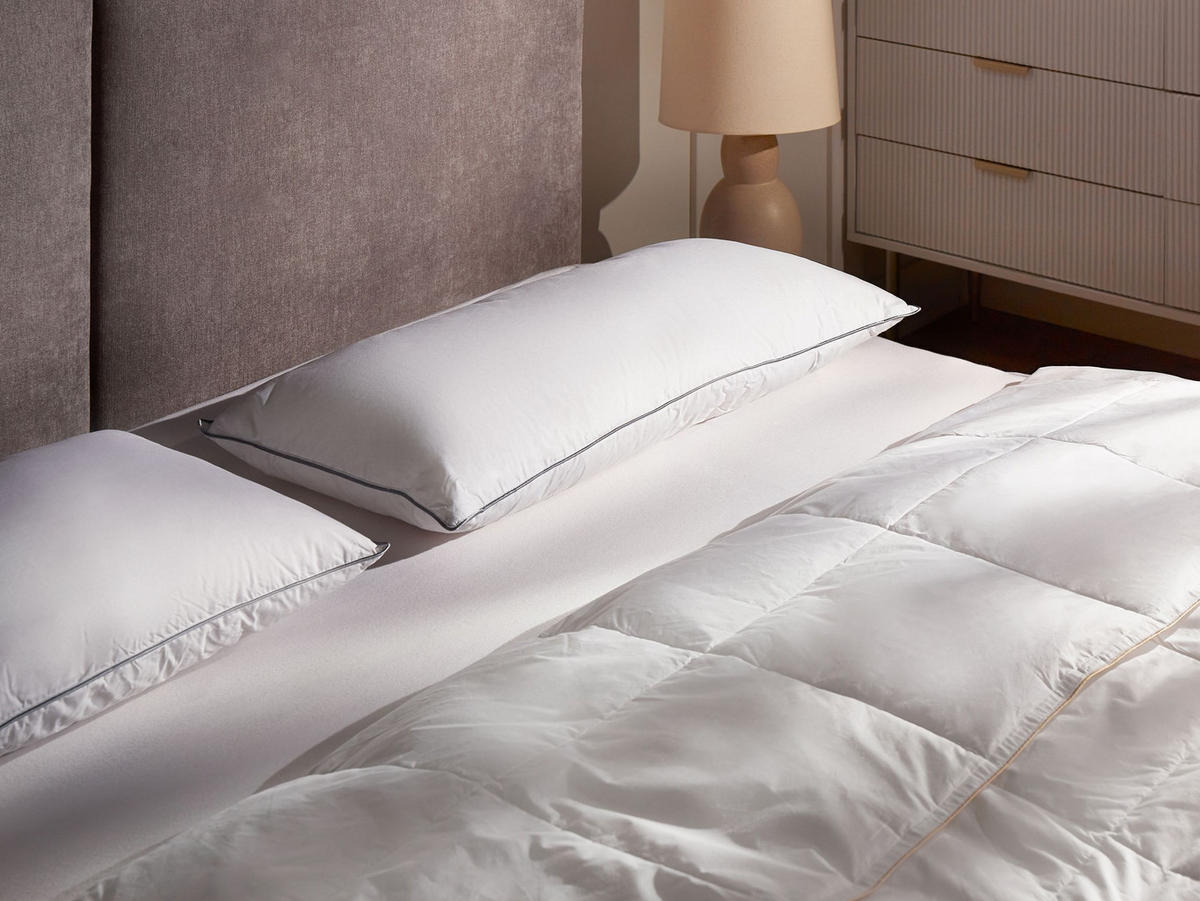 KOPFKISSEN Weiß Hoch 40/80 cm Teide - Weiß, Naturmaterialen (80/40cm) - Beliani