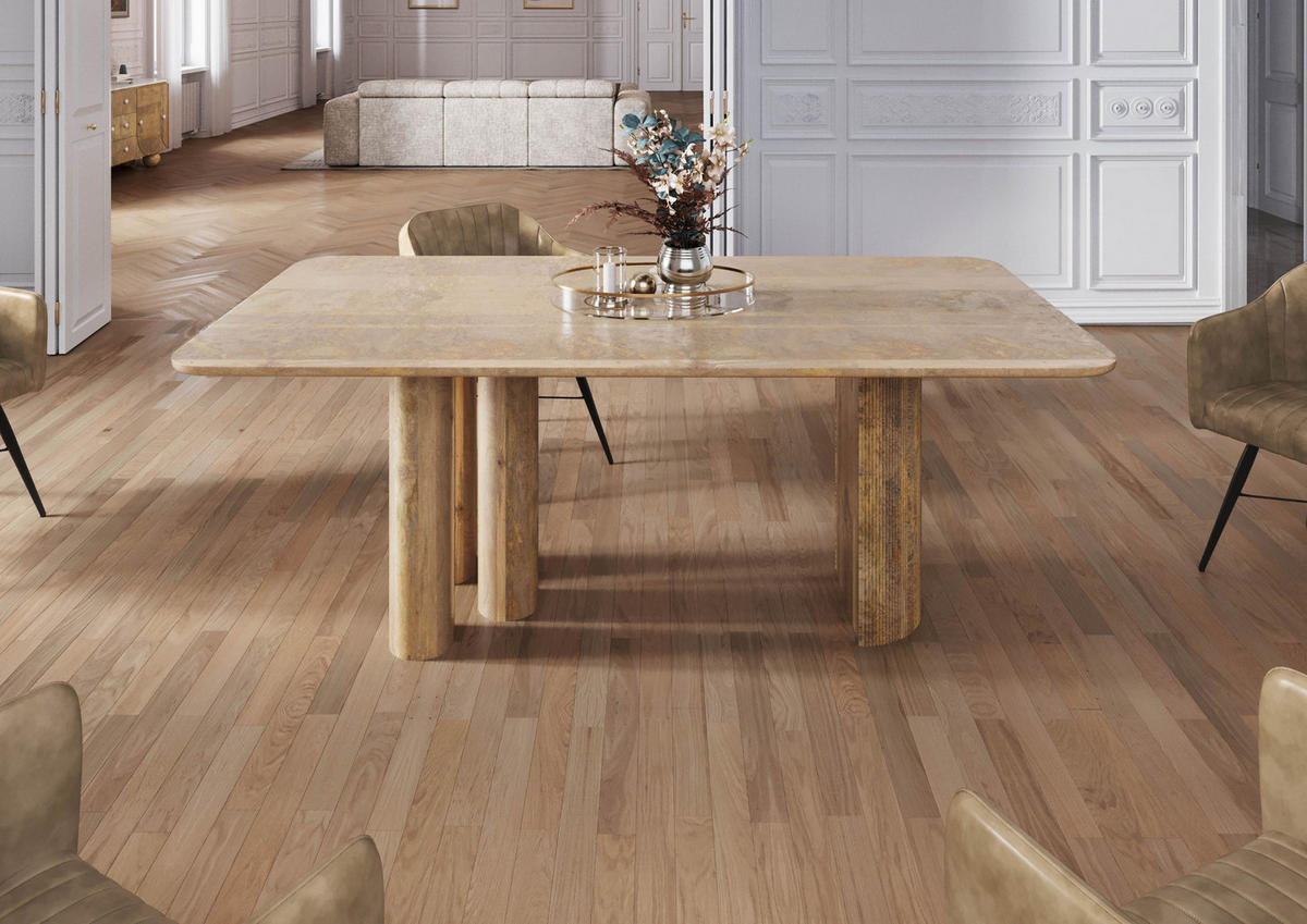 ESSTISCH Mango 200x100x77 natur lackiert FLORENZ #111 - Naturfarben, Holz (200/100/77cm) - Massivmoebel24
