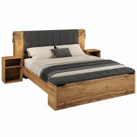 BETT mit Nachttischen und Bettbank 180x200 cm Holzoptik Eiche - Braun, Holzwerkstoff (180/200cm) - Meubliv