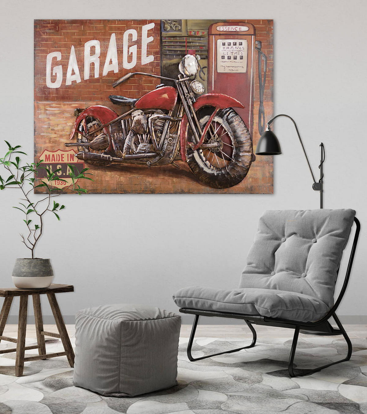 METALLBILD Rot 100/70 cm - Rot/Braun, Metall (6/70cm) - KUNSTLOFT