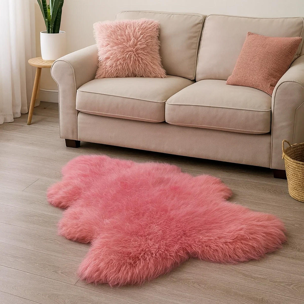 SCHAFFELL Skandinavisch XL Rosa ökologisch gegerbt ca. 110 cm - Rosa, Fell (65/110cm) - Provellus