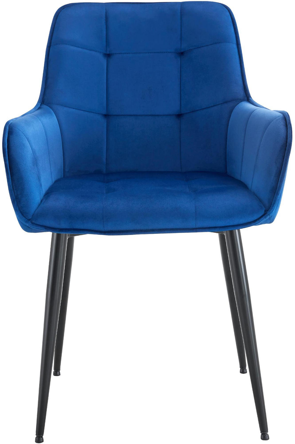 ESSZIMMERSTUHL Kunststoff dunkelblau - Schwarz/Dunkelblau, Kunststoff/Textil (58/86/62cm) - CLP