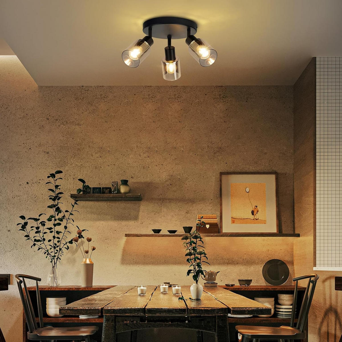 DECKENSTRAHLER Scheinrich 18/18/20 cm - Schwarz, Metall (20/18/18cm) - ZMH