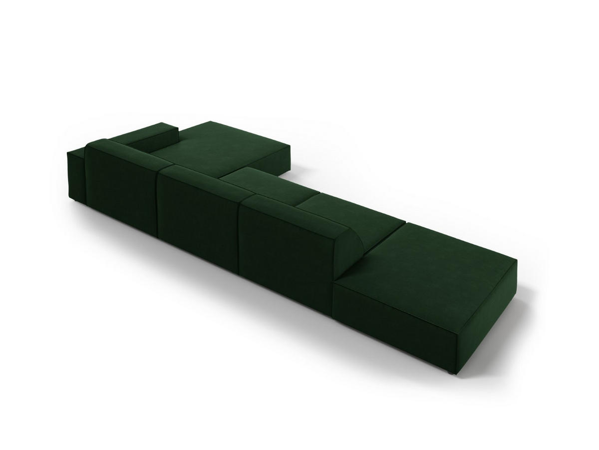 ECKSOFA rechts Jodie aus Samt flaschengrün 5 Sitzplätze - Dunkelgrün, Textil (166/341cm) - Micadoni