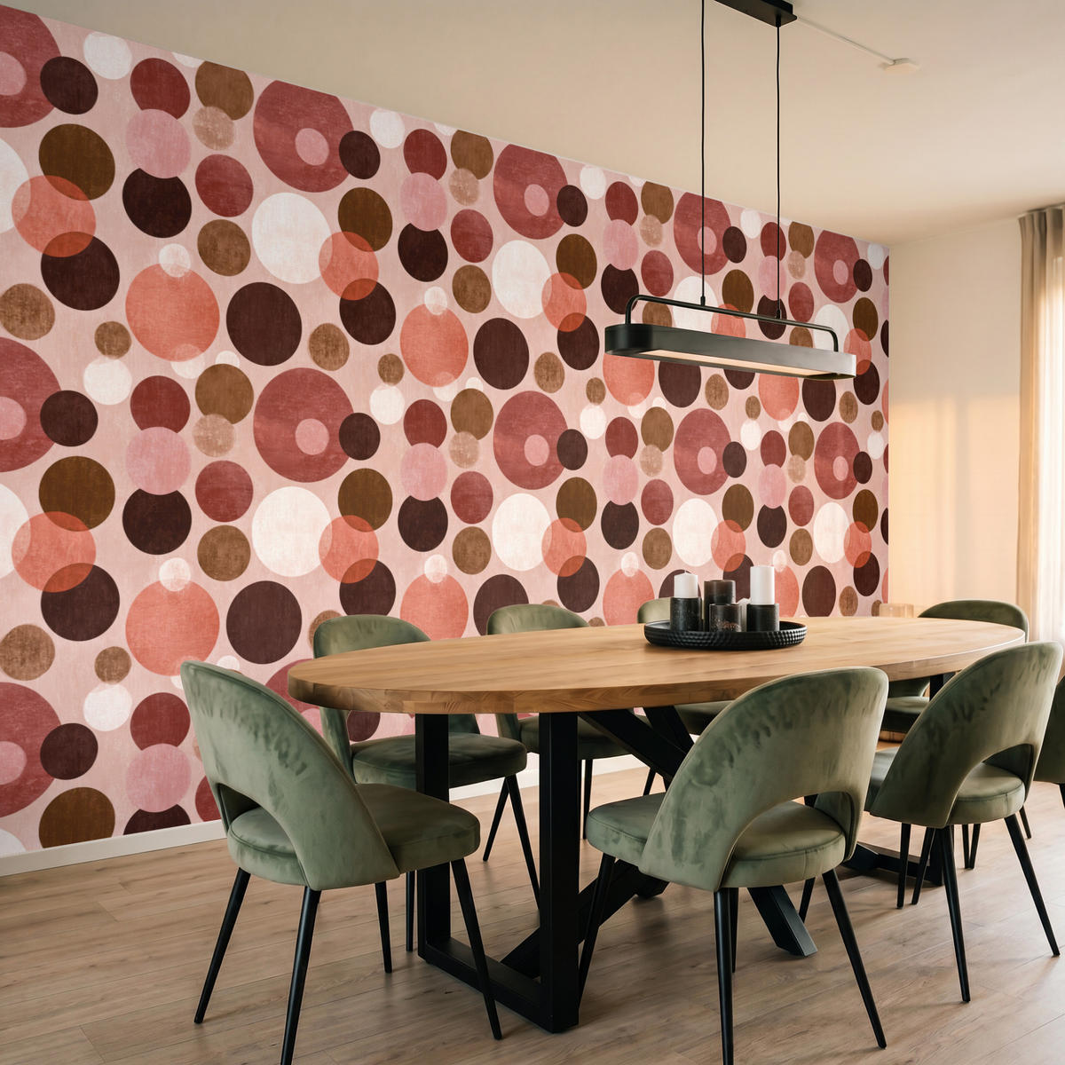 TAPETE - Kreise - Modern - Farbenfroh - 350x200 cm - Multicolor, Papier (350/200cm) - OnlyWow