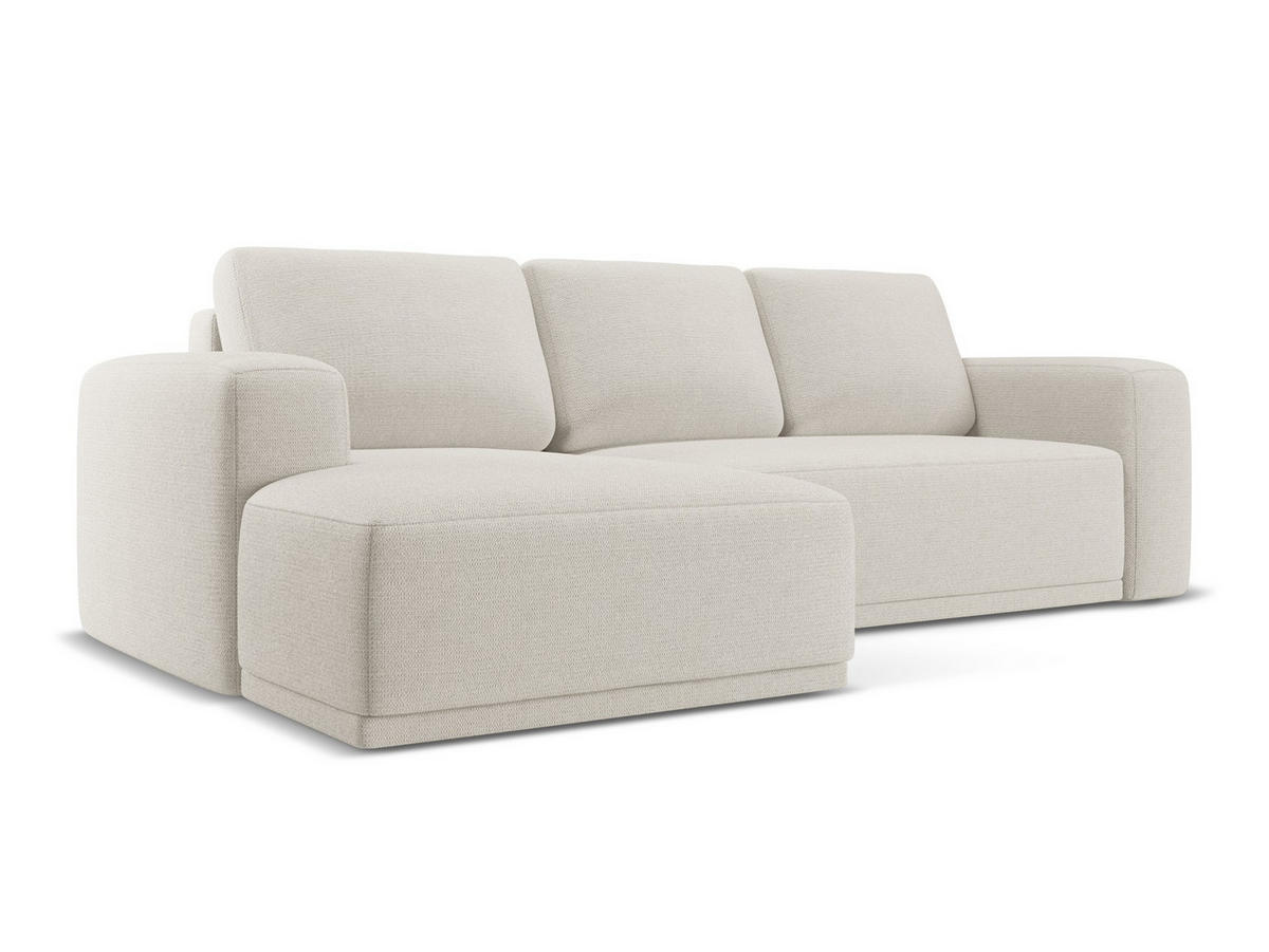 ECKSOFA mit Schlaffunktion Chenille Stoff Grau - Silberfarben/Schwarz, Kunststoff/Textil (160/258cm) - Makamii
