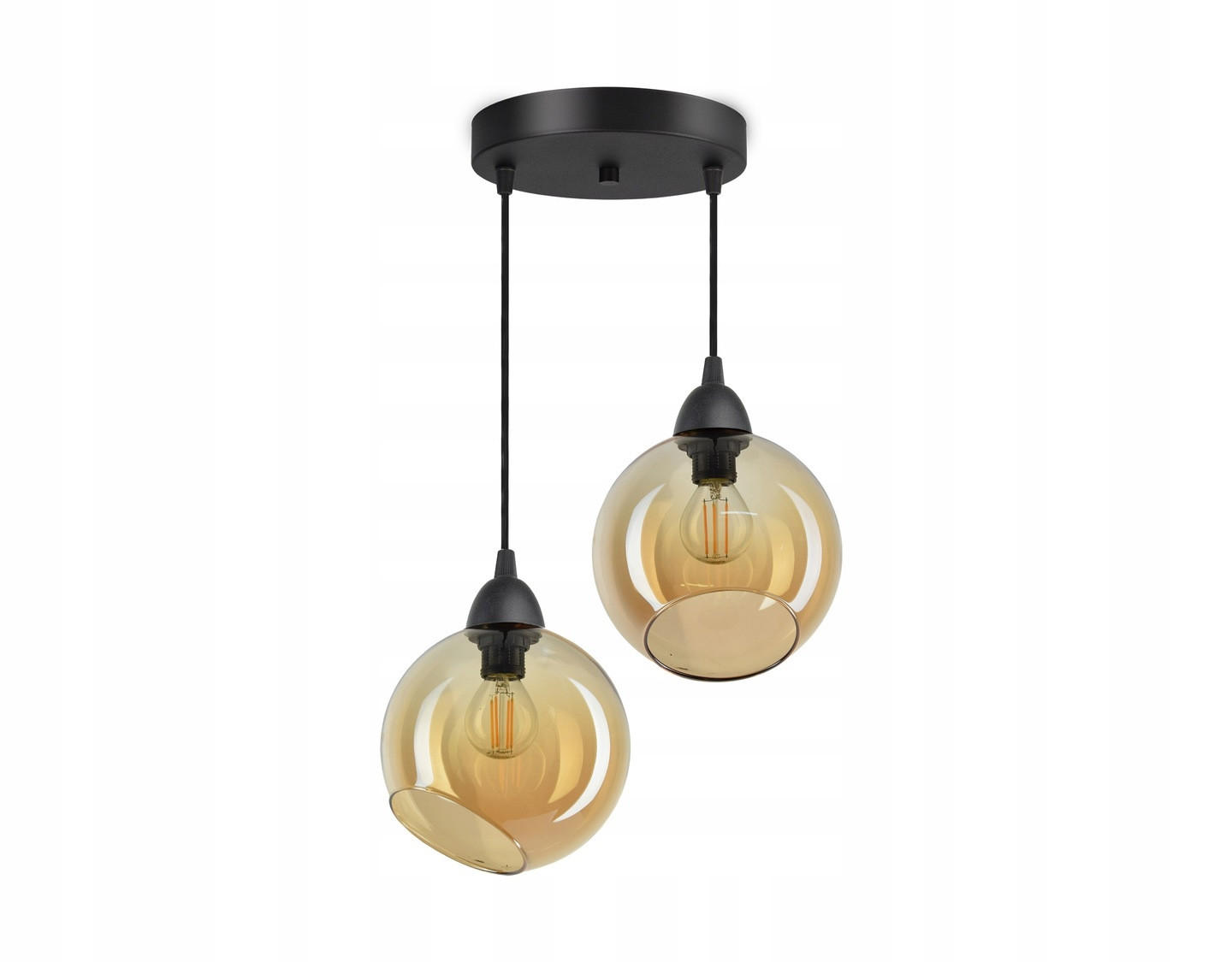 PENDELLEUCHTE Kogel - Transparent/Schwarz, Glas/Metall (30/30/80cm) - kiki design
