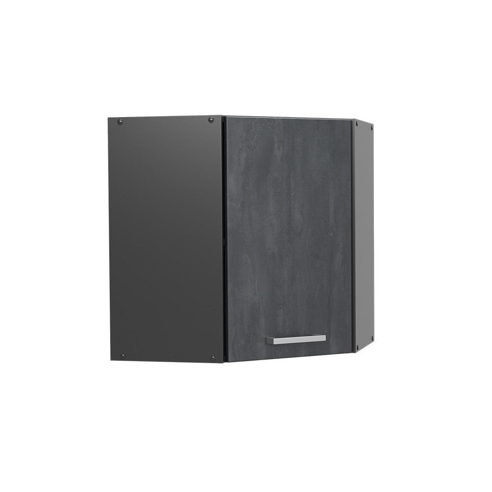 ECKHÄNGESCHRANK HÄNGESCHRANK R-Line Schwarz Beton 57 cm - Anthrazit/Schwarz, Holzwerkstoff (57/60/34.1cm) - Vicco