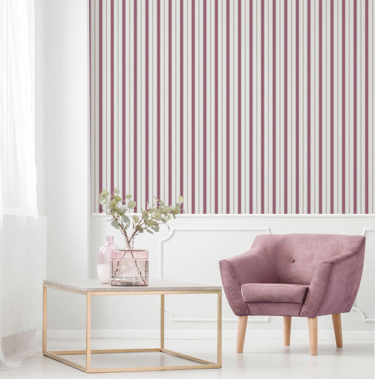 TAPETE Streifen 53 cm x 10.05 m - Rot, Papier (53/1000cm) - Sanders & Sanders