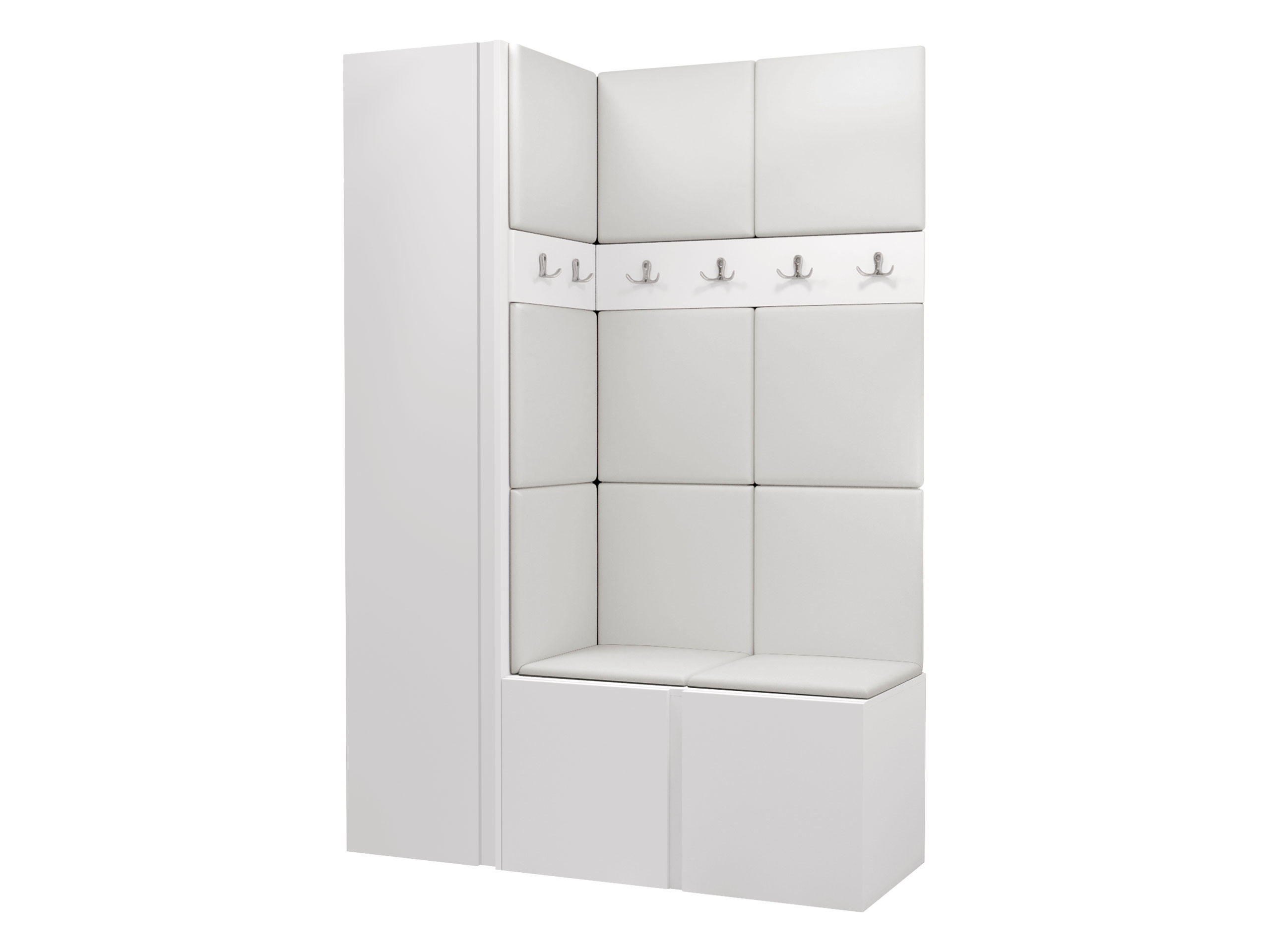 Mirjan24 Garderoben-Set Weiß, Weiß 124x186x46 cm