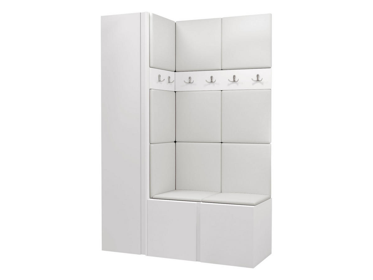 GARDEROBEN-SET Orion IX - Weiß, Holzwerkstoff/Kunststoff (124/186/46cm) - MIRJAN24