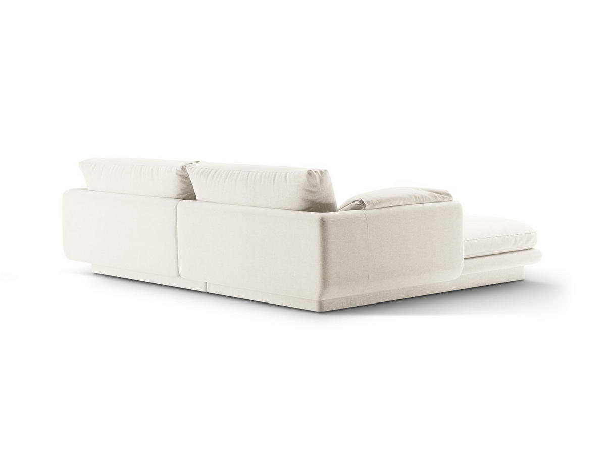 ECKSOFA rechts Torino aus strukturiertem Stoff elfenbein 3 Sitzplätze - Ecru, Textil (170/220cm) - Micadoni