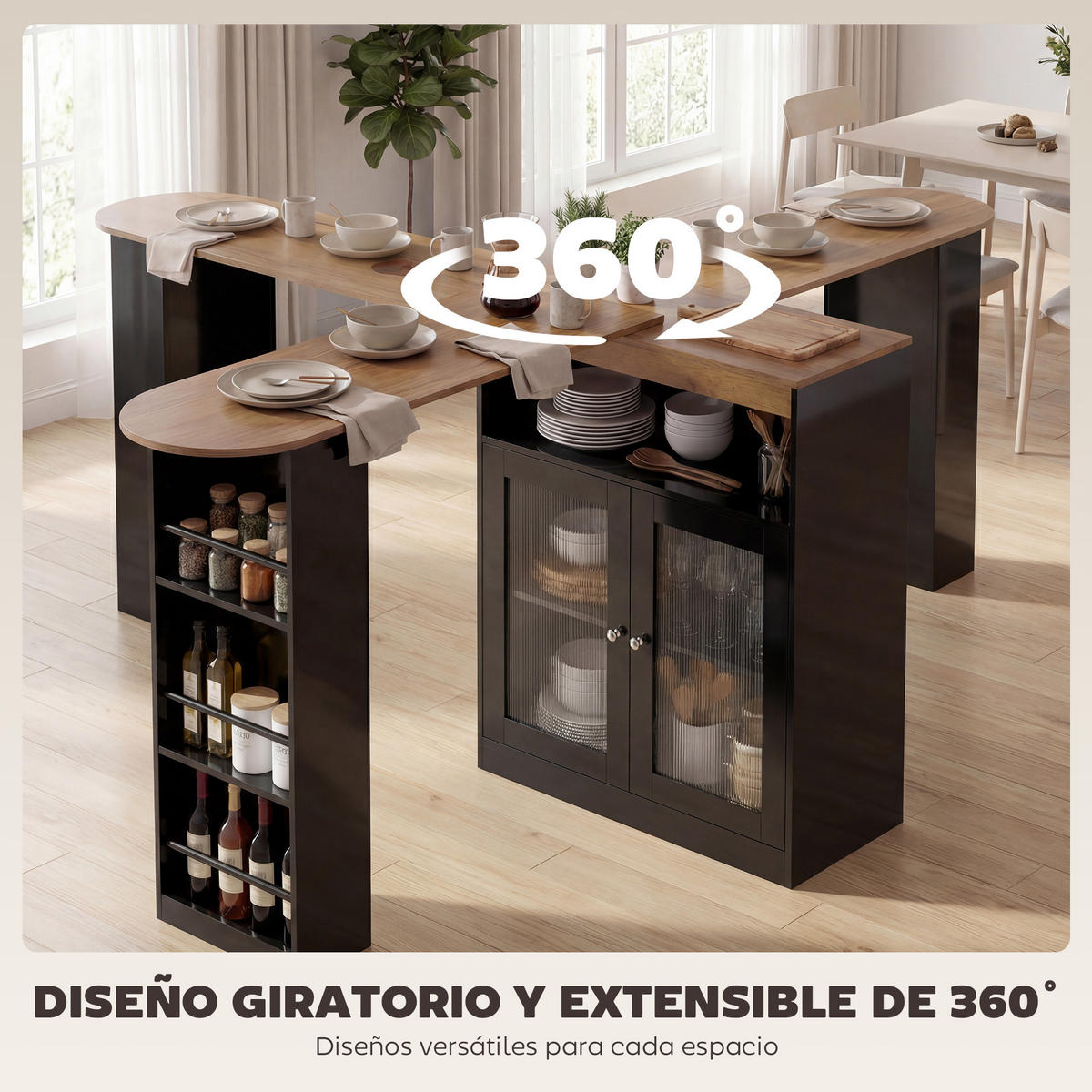BARTISCH Schwarz 1 Stück - Schwarz, Kunststoff (150/80/105.5cm) - GiPP